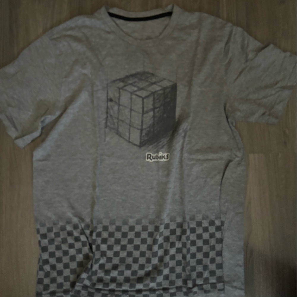 Gray Rubik's Cube Graphic T-Shirt